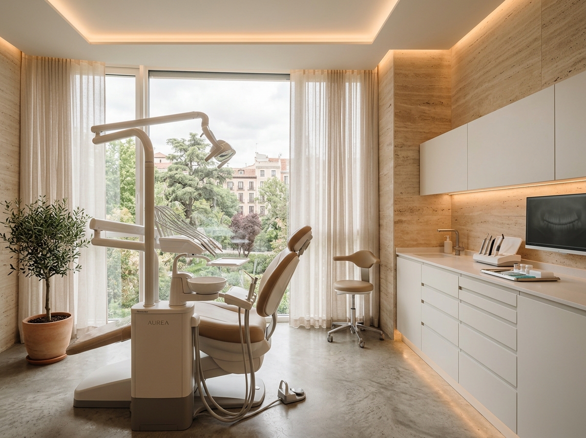 Suite privada de tratamiento odontológico con luz natural